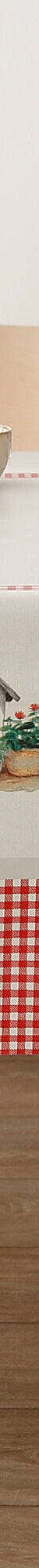 Tafelzeil met kippenmotief (beige / rood) Tafelzeil met kippenmotief (beige / rood)